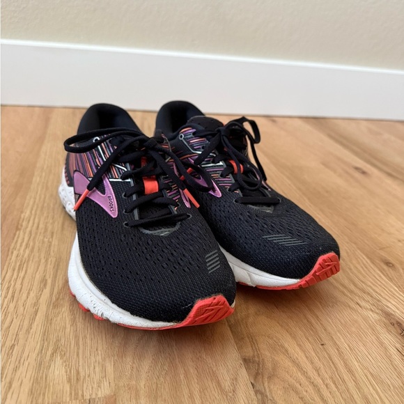 Brooks Adrenaline GTS 19 Women's Running Sneakers Black, Purple, Coral Size 9 - Picture 7 of 10